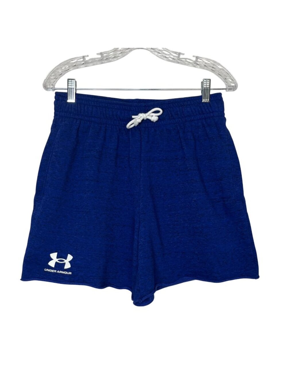 Under Armour Athletic Shorts Drawstring Elastic Waistband Medium Blue Lightweigh